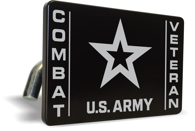 U.S. Army Combat Veteran with Star Logo - Tow Hitch Cover